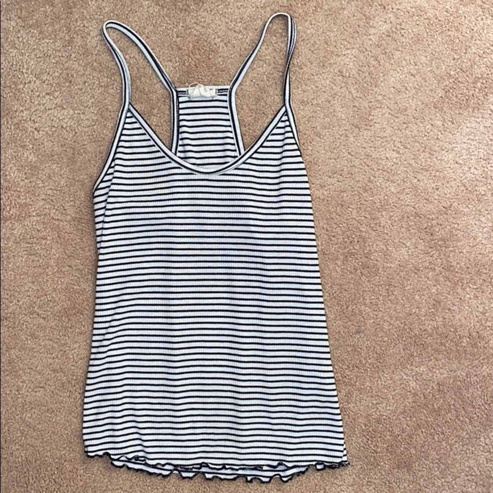 Black and white striped tank top